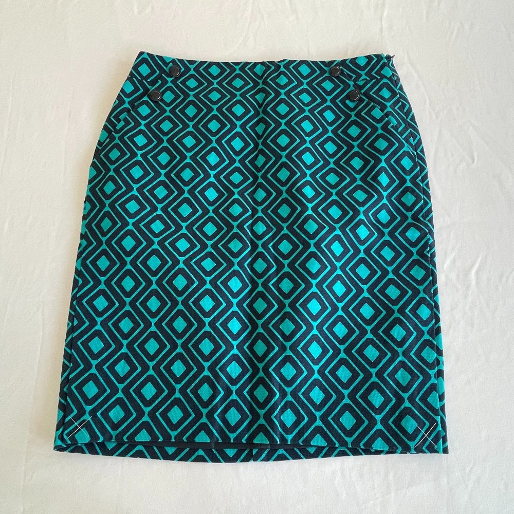 Ann Taylor Teal Mosaic Skirt